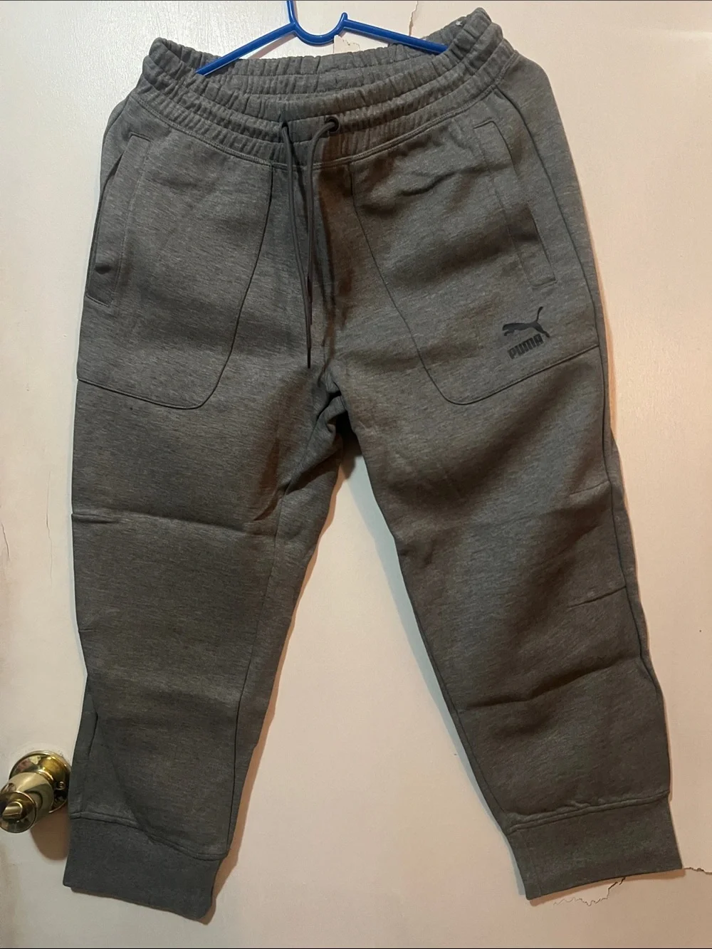 Puma men Charcoal Gray Elastic Waist Jogger Pants